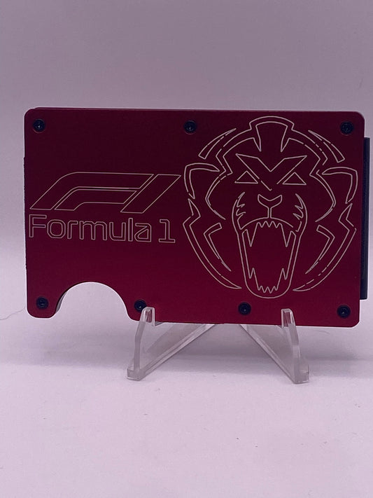 Max Verstappen Formula 1 RFID Wallet – Red Laser Engraved Aluminum Card Holder (CS 1/1)