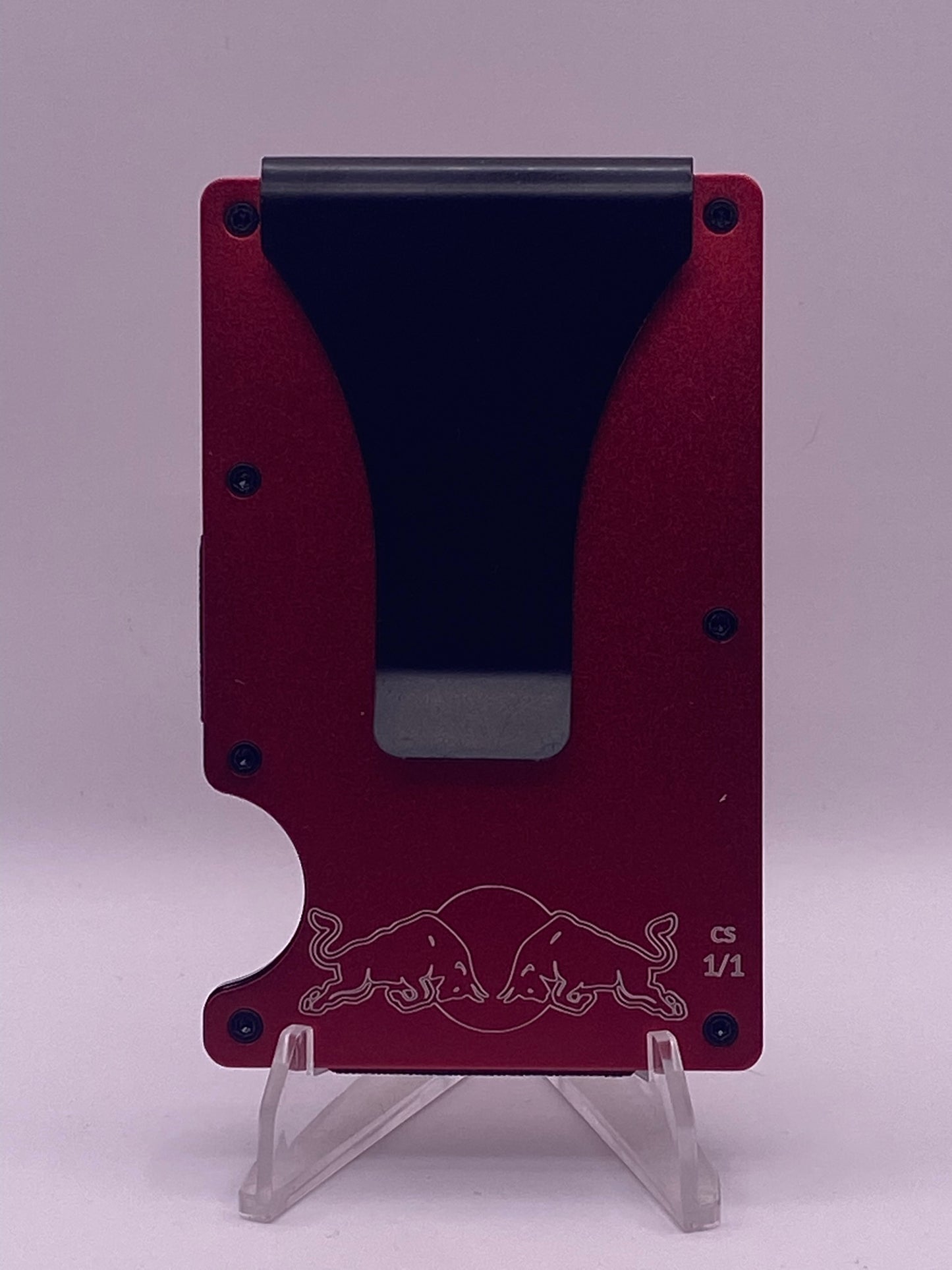 Max Verstappen Formula 1 RFID Wallet – Red Laser Engraved Aluminum Card Holder (CS 1/1)