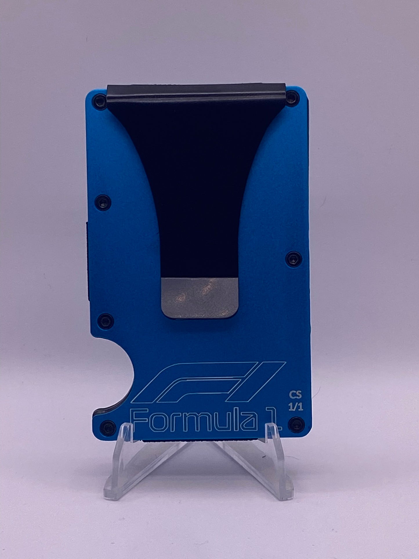 1/1 AMG Petronas Formula 1 Inspired RFID Blocking Metal Wallet – Blue | Money Clip | Laser Engraved