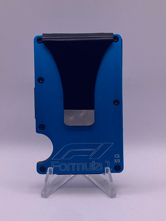 1/1 AMG Petronas Formula 1 Inspired RFID Blocking Metal Wallet – Blue | Money Clip | Laser Engraved