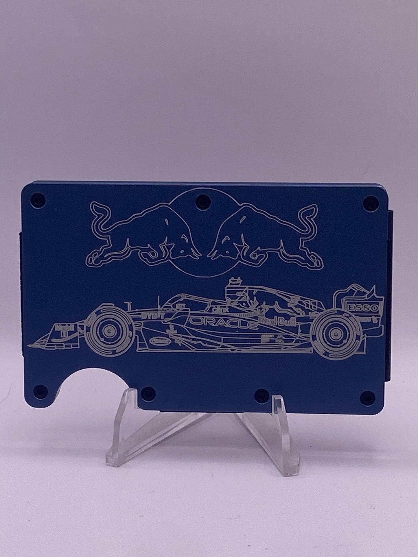 1/1 Red Bull Racing Inspired RFID Blocking Metal Wallet – Money Clip | Laser Engraved