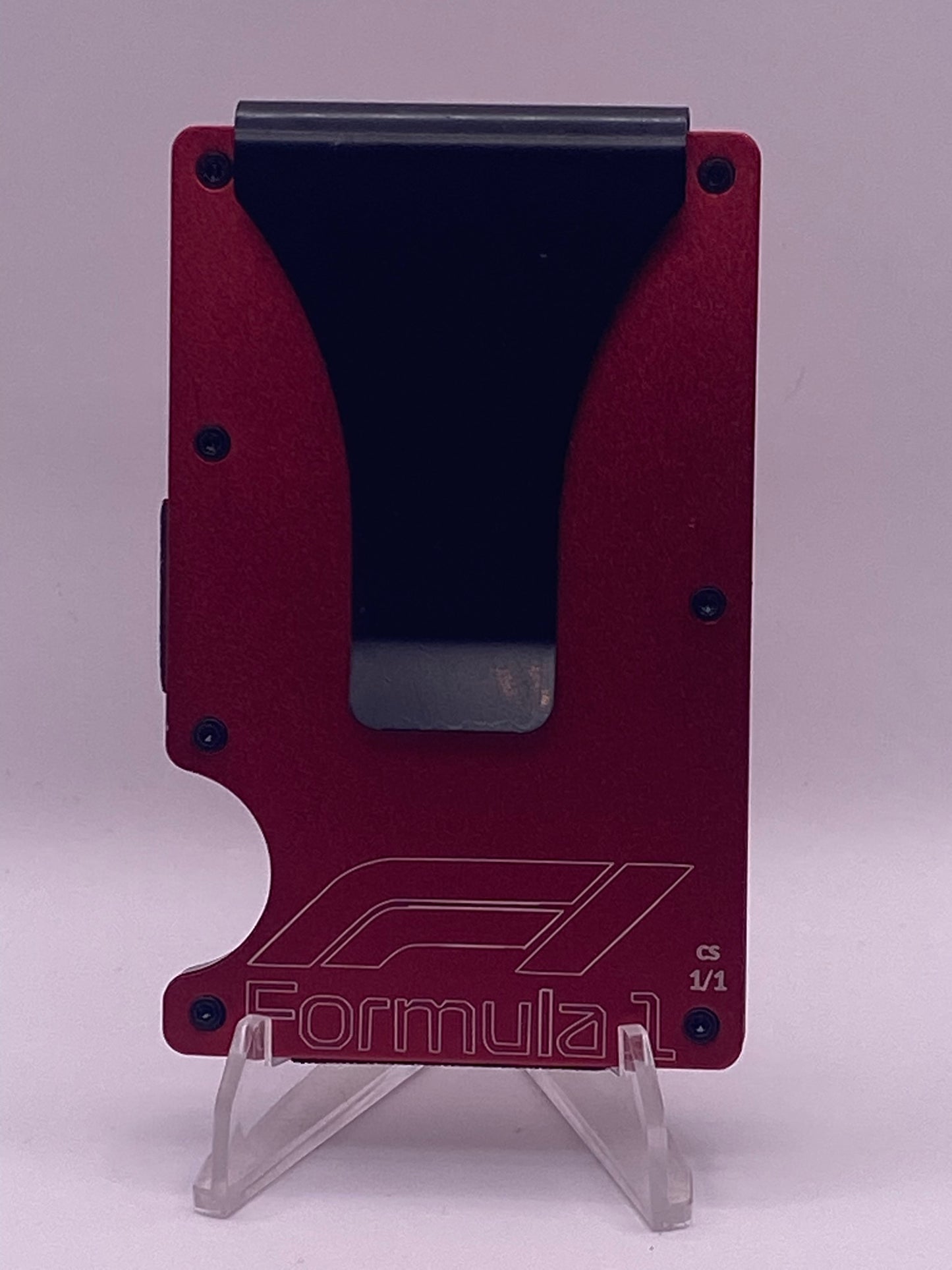 1/1 Lewis Hamilton Inspired RFID Blocking Metal Wallet – Ferrari Red | Money Clip | Laser Engraved