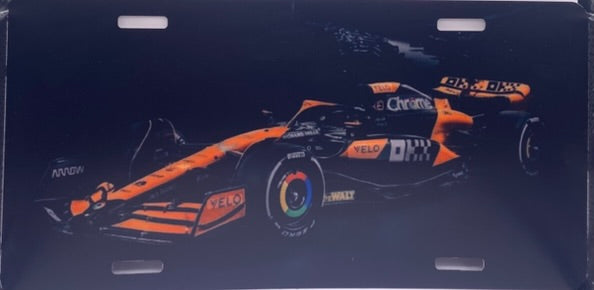 F1 World Champions License Plate – McLaren Style Orange Car – Lando Norris Fan Wall Art