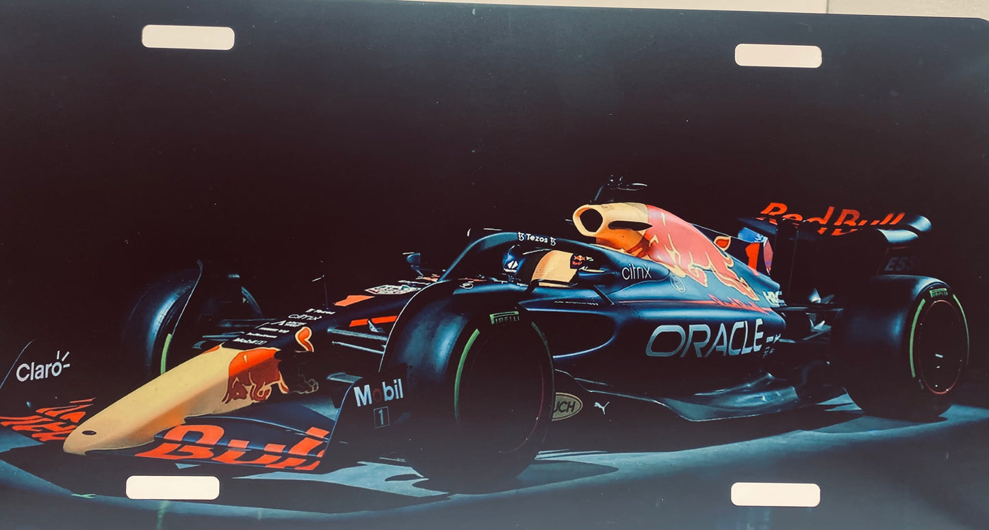 Red Bull Racing F1 Metal License Plate Sign – Oracle RB Formula 1 Car Wall Decor – Garage / Man Cave / Game Room