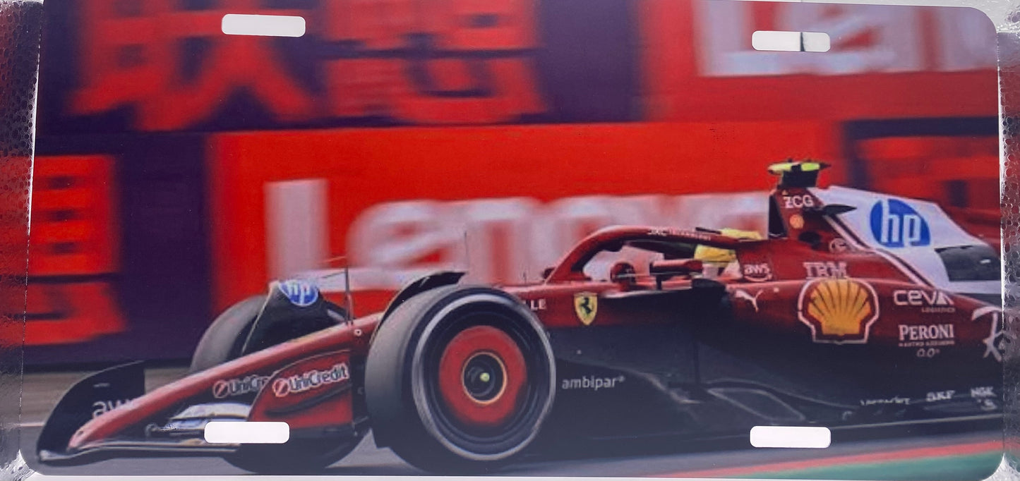 Ferrari F1 Metal License Plate Sign – Formula 1 Racing Wall Decor – Garage / Man Cave / Game Room