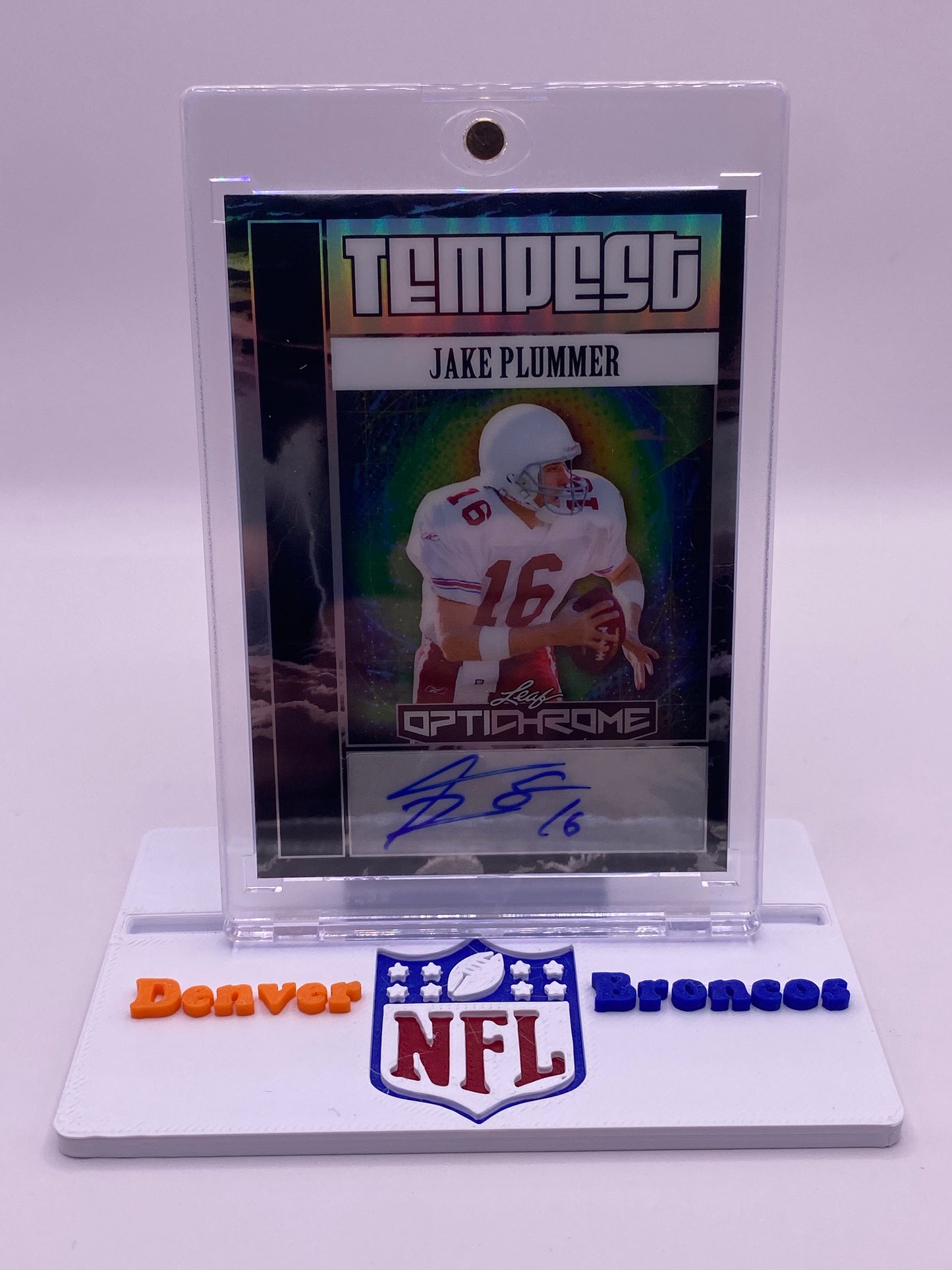 2025 Leaf Optichrome Tempest Jake Plummer Auto /10 (1/10) – Broncos Legend Signed Card (TA-JP1)