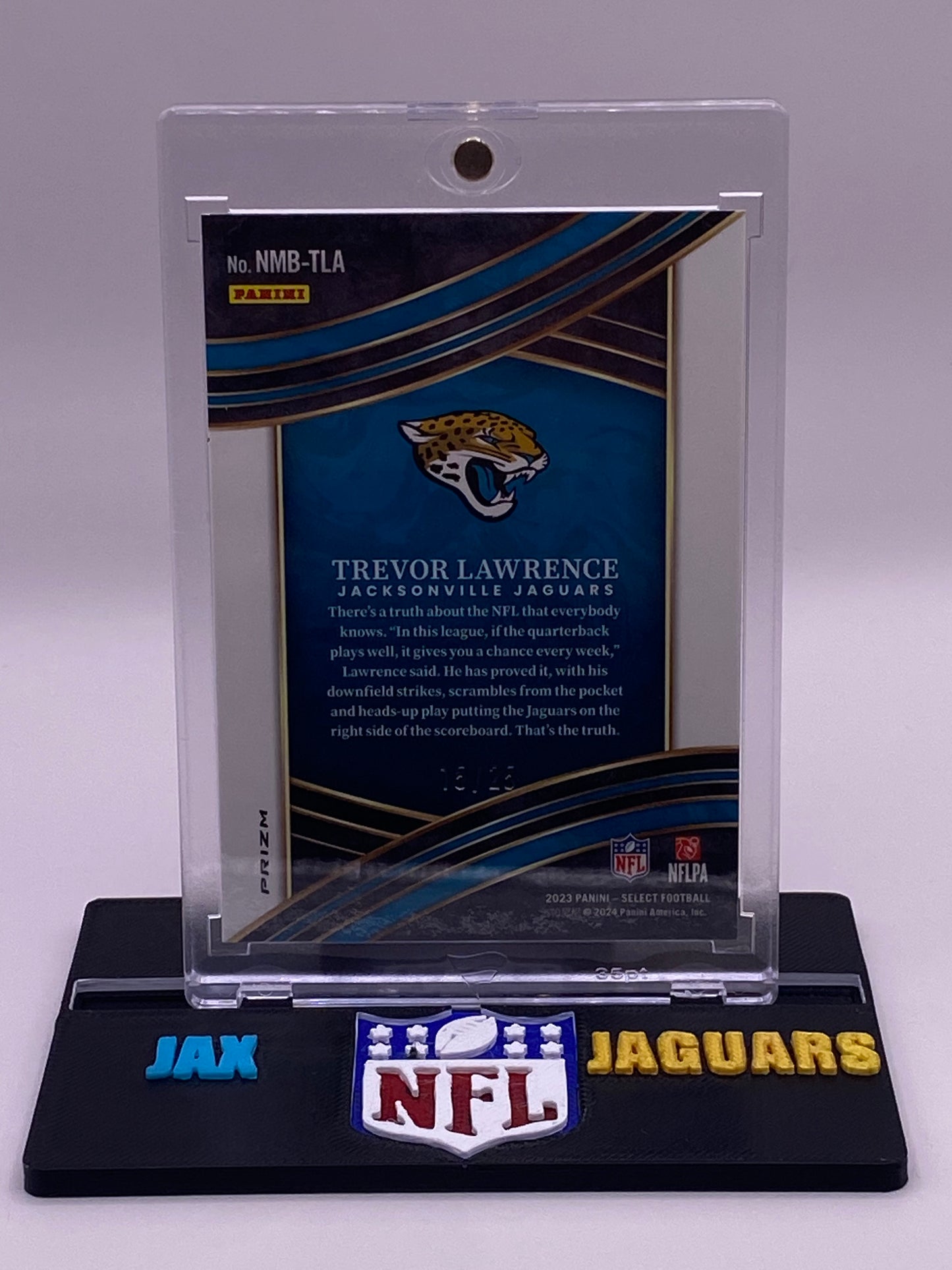2023 Panini Select Trevor Lawrence Numbers Prizm SSP /25 (15/25) Jaguars Insert – NMB-TLA