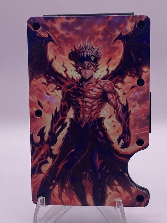 1/1 Custom Anime RFID Wallet – Asta “Black Form” Inferno Edition