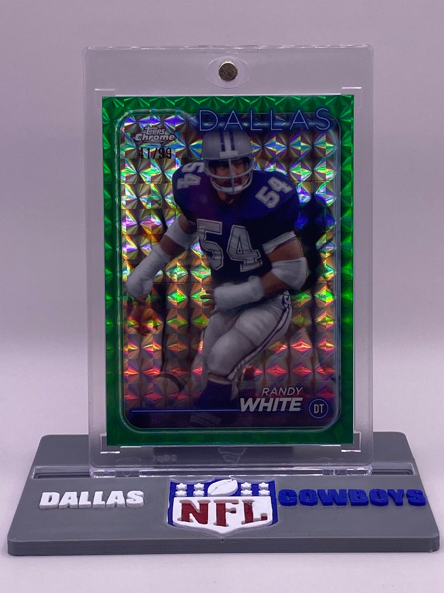 2024 Topps Chrome Randy White Green Refractor Serial #41/99 Cowboys HOF DT