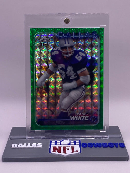 2024 Topps Chrome Randy White Green Refractor Serial #41/99 Cowboys HOF DT