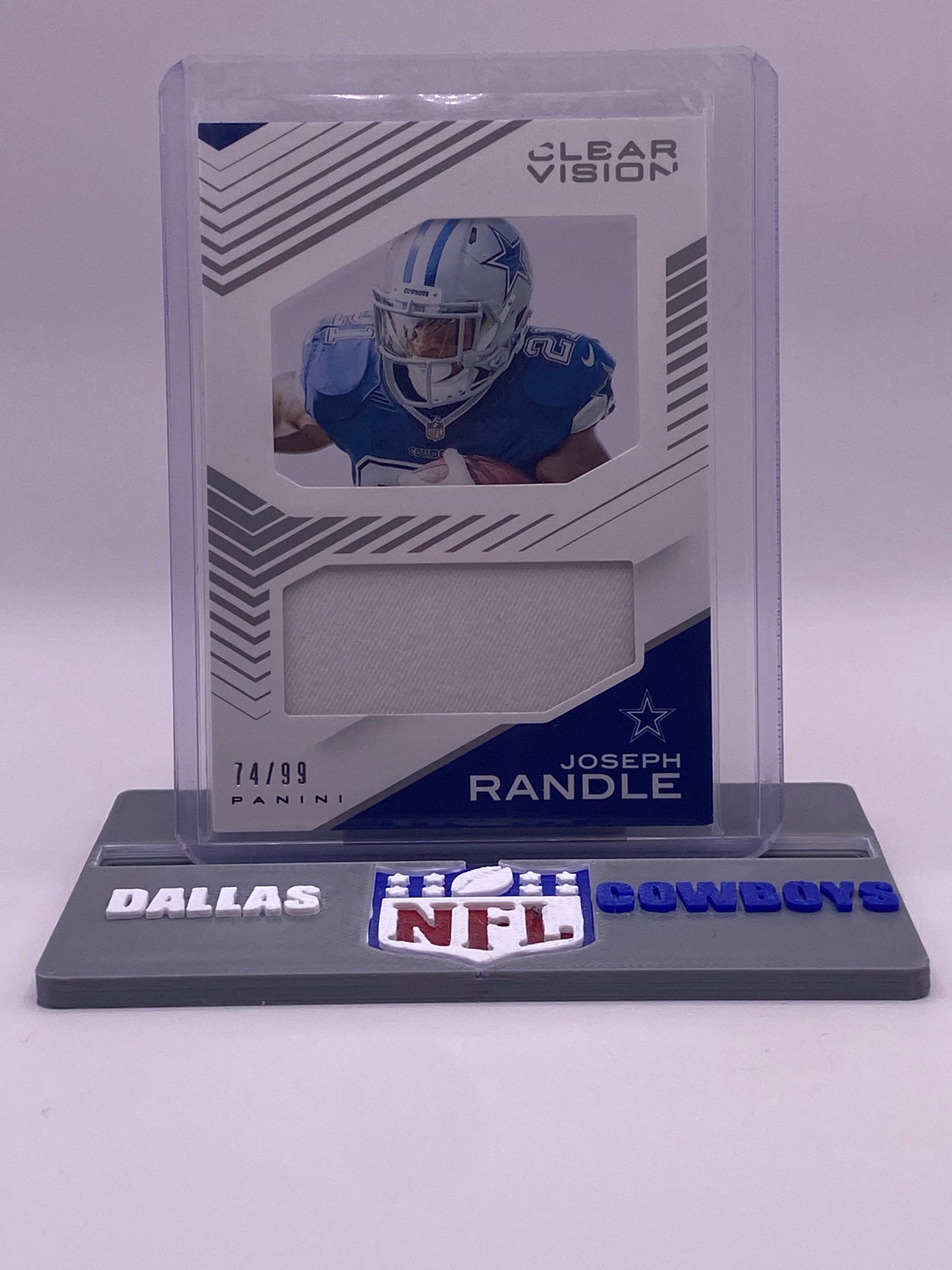 Joseph Randle 2015 Panini Clear Vision Jersey #CJ-RA – Serial #74/99 Dallas Cowboys + Stand