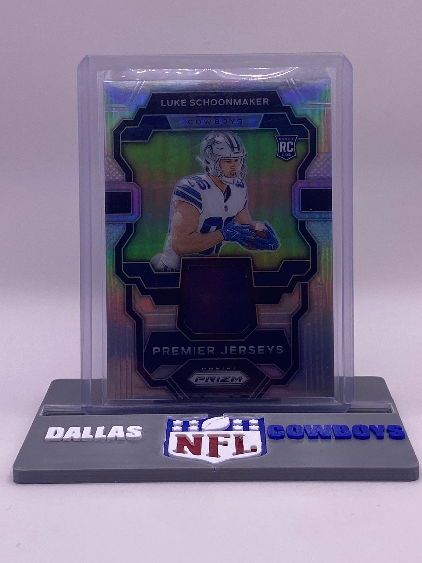 2023 Panini Prizm Luke Schoonmaker Premier Jerseys RC Patch #PJ-LS Dallas Cowboys