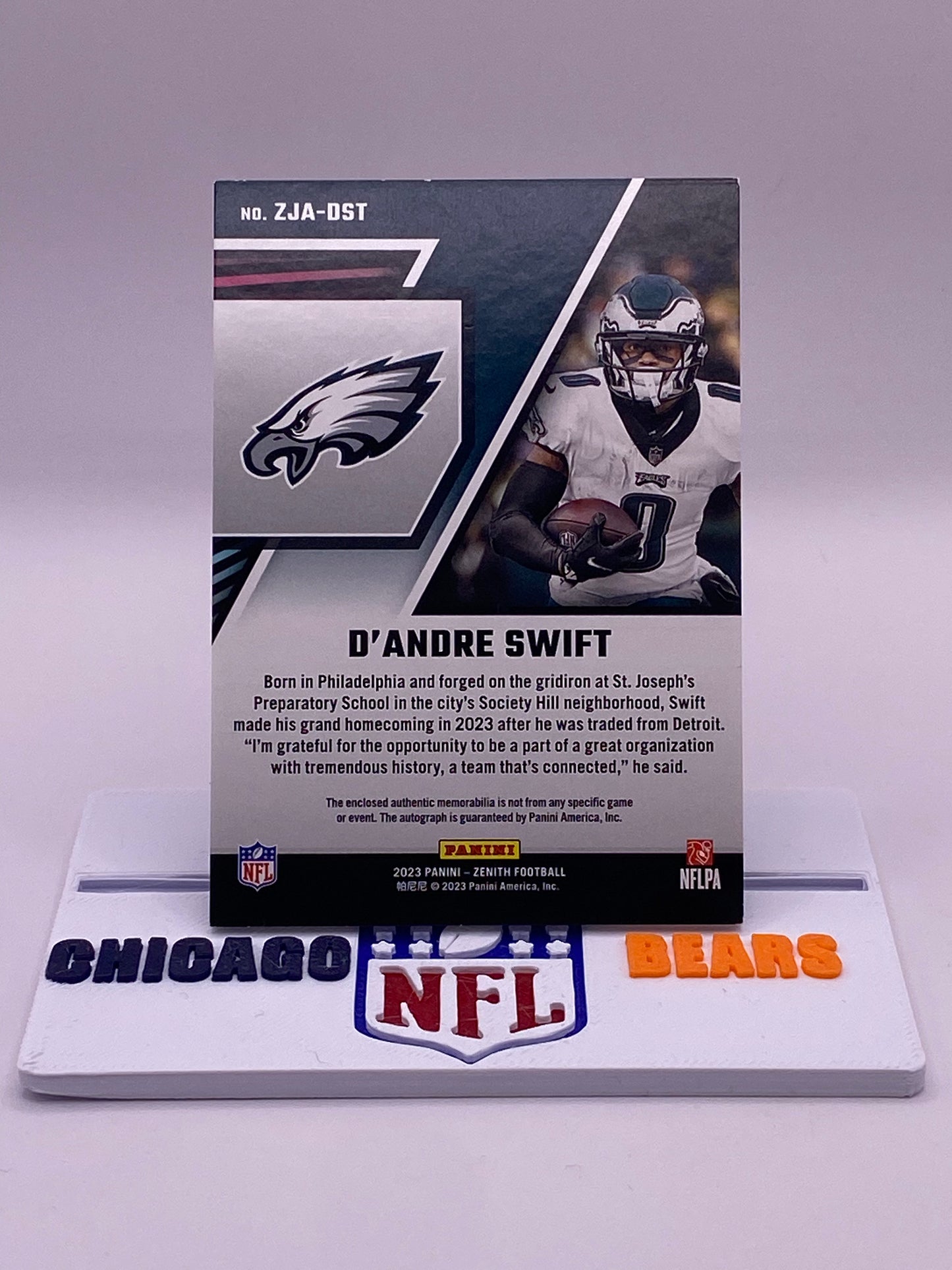 2023 Panini Zenith D’Andre Swift Z-Jersey AUTO Patch 32/50 Eagles ZJA-DST Jersey Autographs
