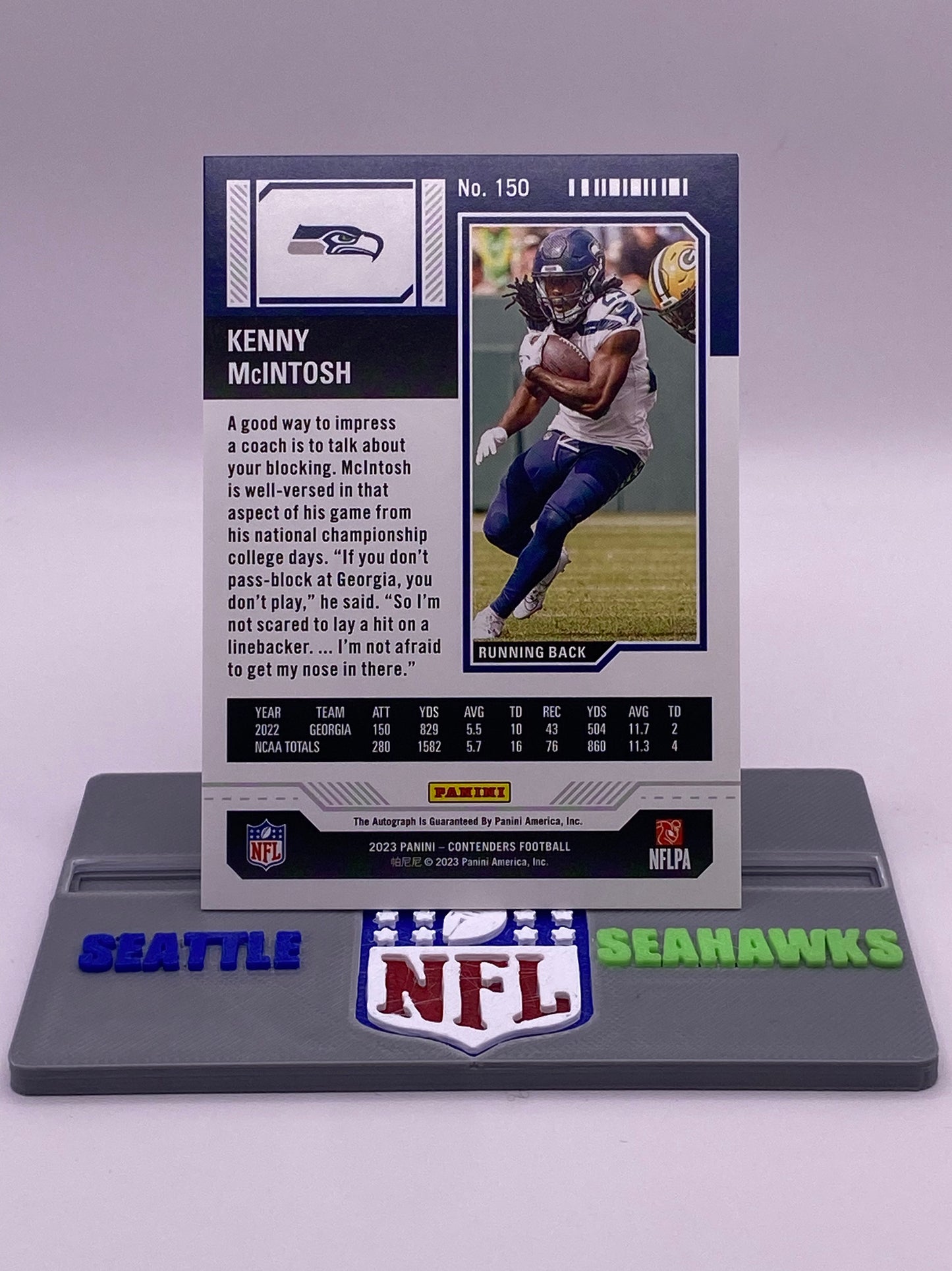 2023 Panini Contenders Kenny McIntosh Rookie Ticket AUTO Seahawks RC #150 Autograph