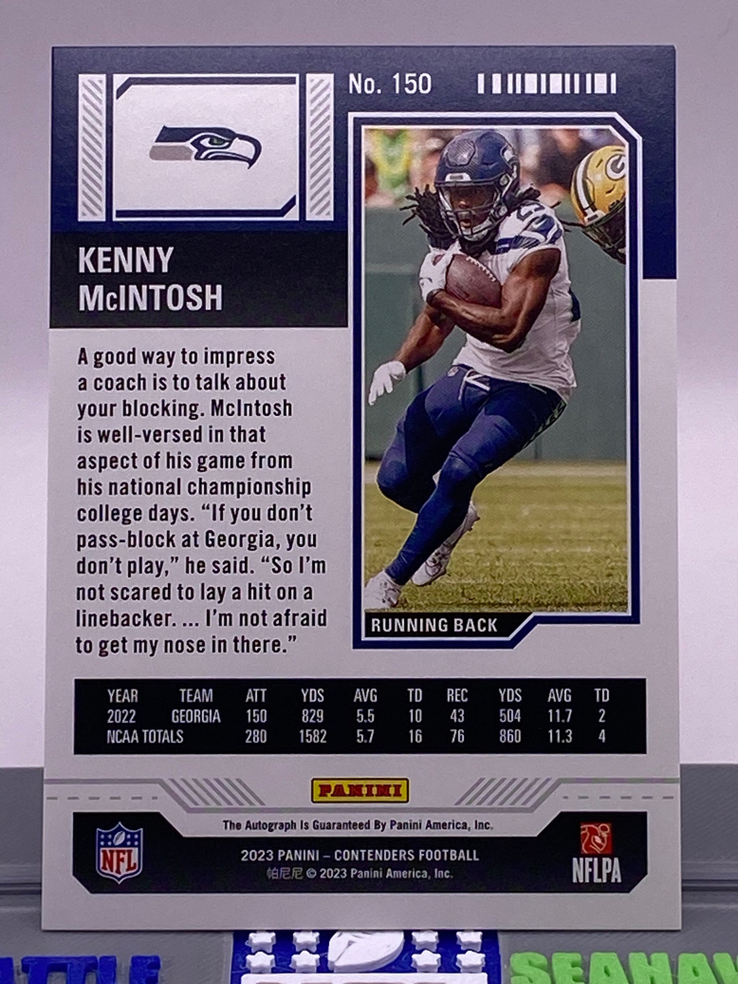 2023 Panini Contenders Kenny McIntosh Rookie Ticket AUTO Seahawks RC #150 Autograph