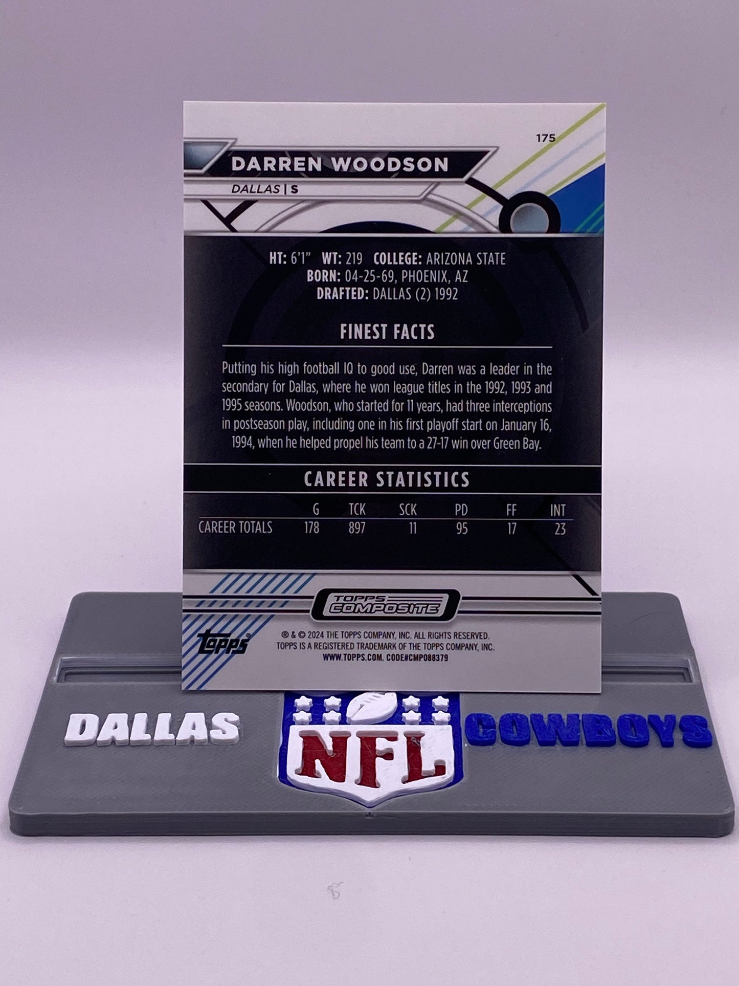 2024 Topps Composite Darren Woodson Topps Finest Blue Parallel 061/199 #175 Dallas Cowboys