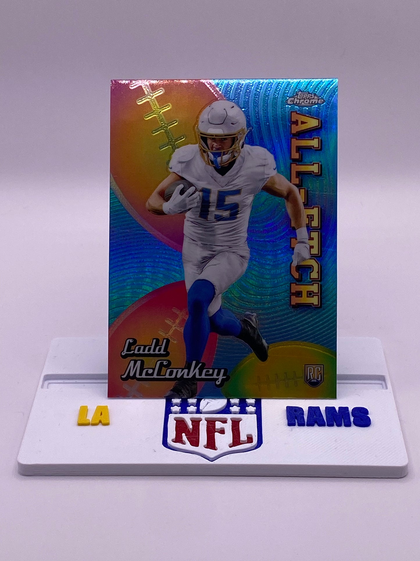2024 Topps Chrome Football Ladd McConkey ALL-ETCH Refractor RC CAE-LM Chargers