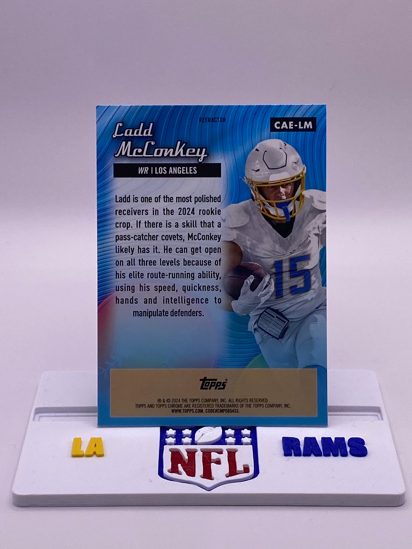 2024 Topps Chrome Football Ladd McConkey ALL-ETCH Refractor RC CAE-LM Chargers