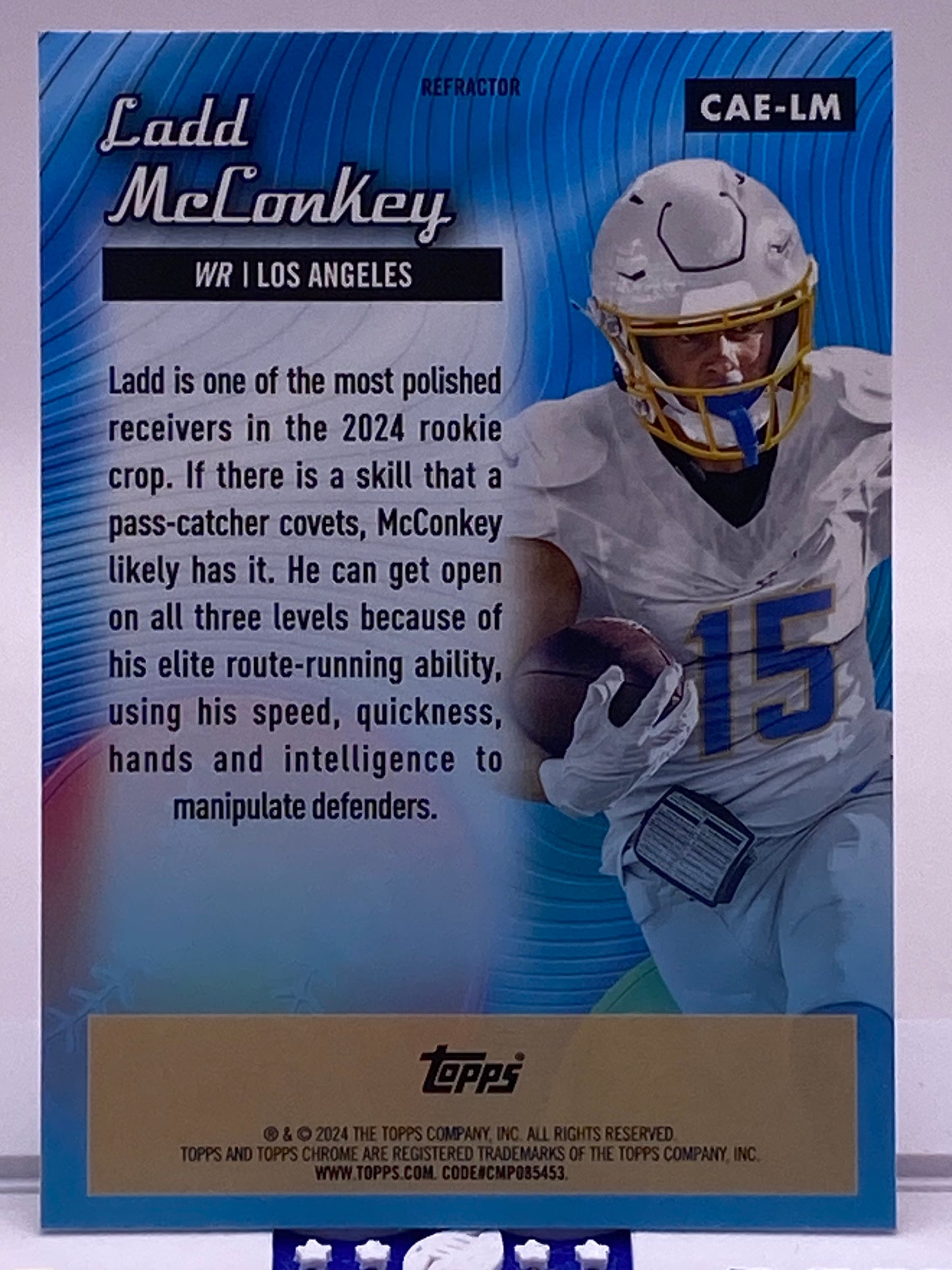 2024 Topps Chrome Football Ladd McConkey ALL-ETCH Refractor RC CAE-LM Chargers
