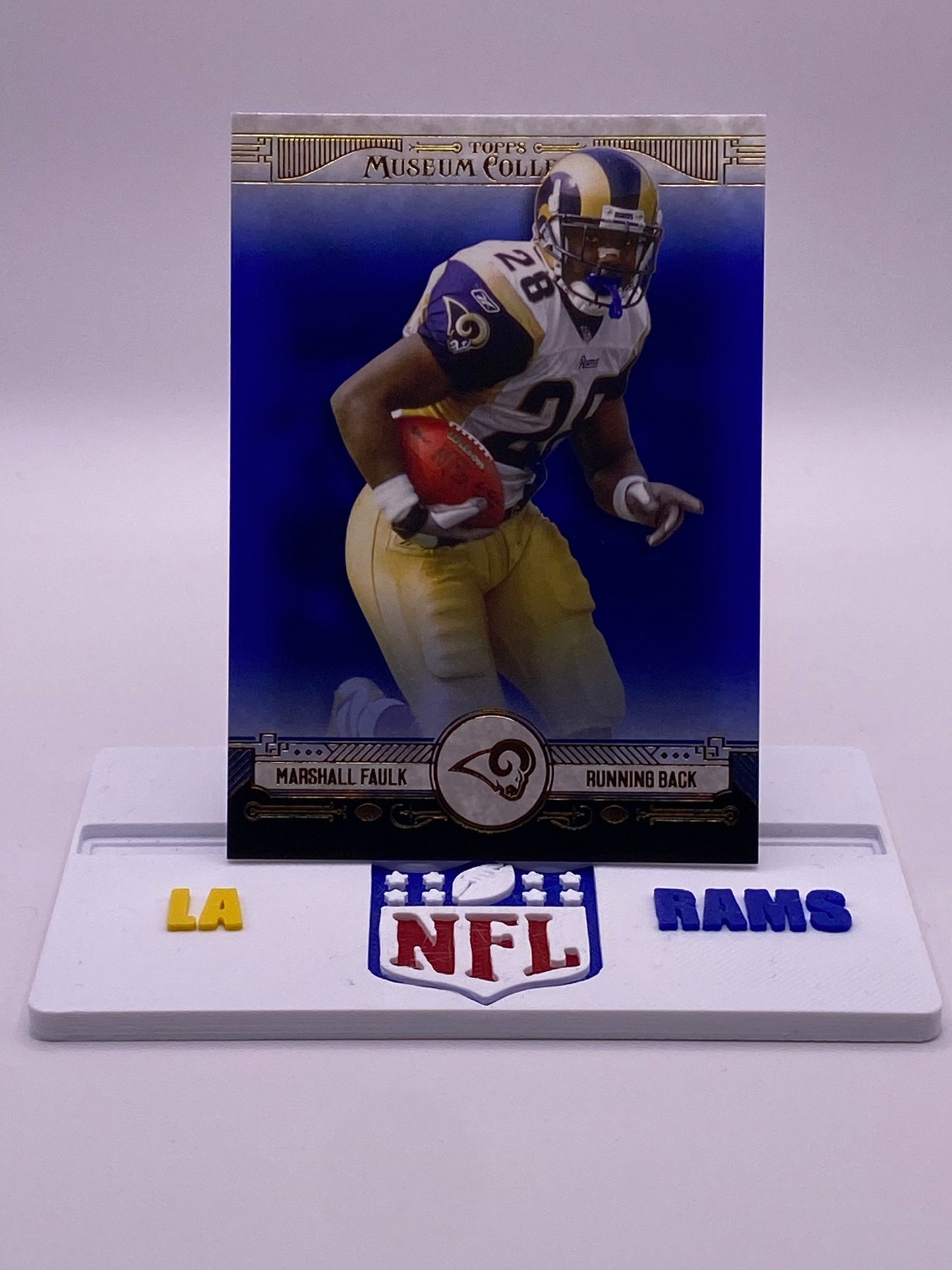 2014 Topps Museum Collection Marshall Faulk #8 Blue Parallel 23/99 St. Louis Rams HOF