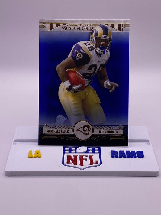 2014 Topps Museum Collection Marshall Faulk #8 Blue Parallel 23/99 St. Louis Rams HOF