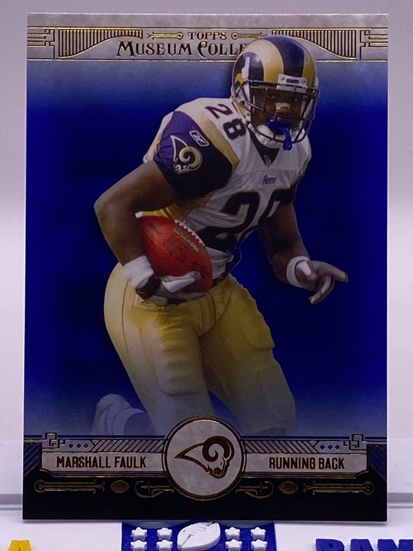 2014 Topps Museum Collection Marshall Faulk #8 Blue Parallel 23/99 St. Louis Rams HOF