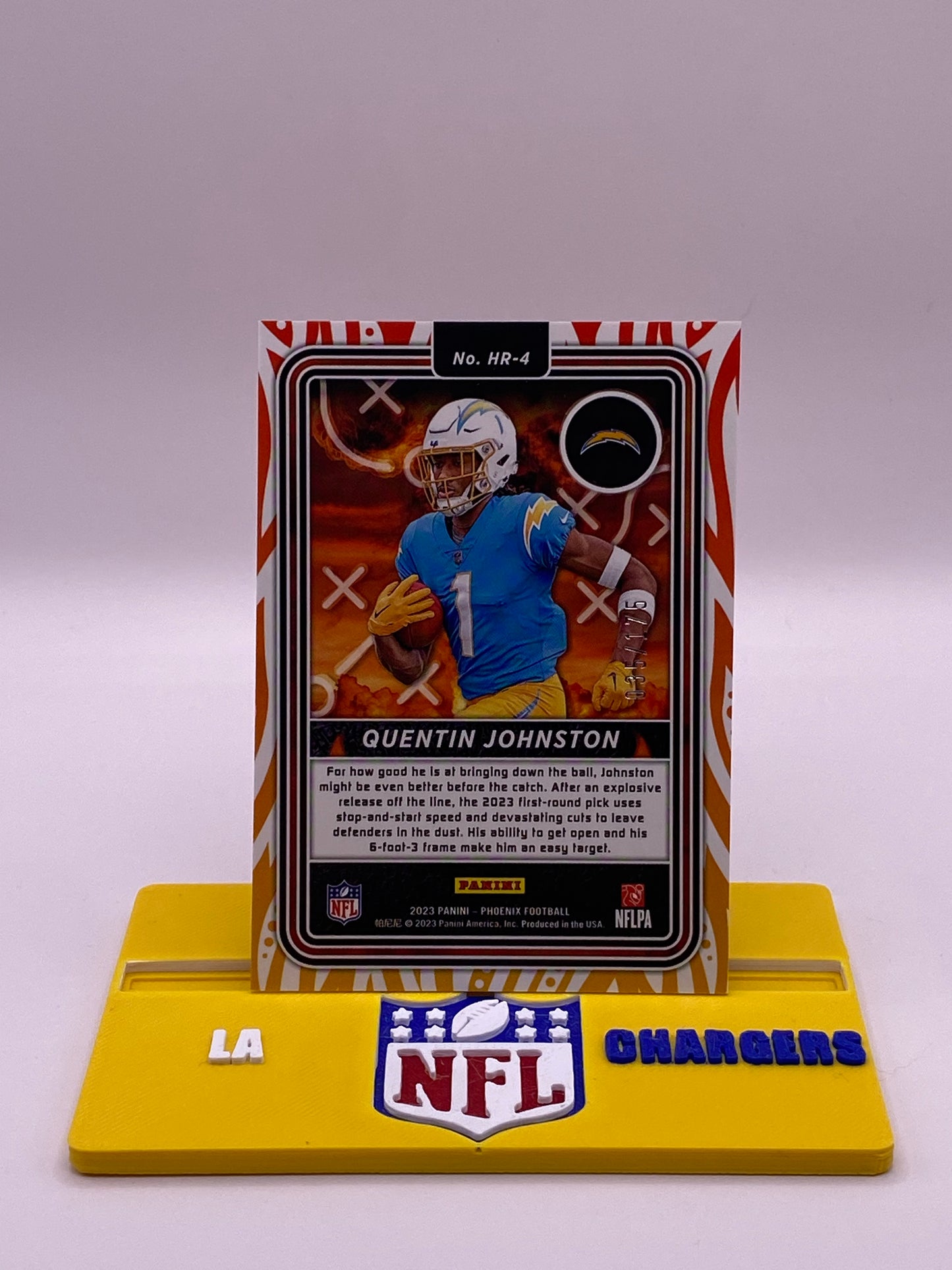 2023 Panini Phoenix Quentin Johnston Hot Routes Pink /175 RC (035/175) – LA Chargers HR-4