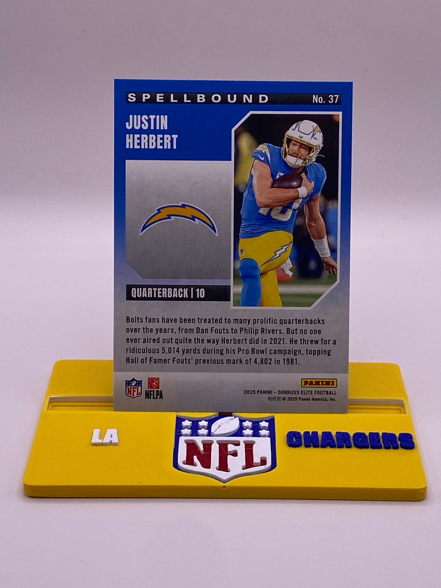 2025 Panini Donruss Elite Spellbound Justin Herbert “B” /99 (80/99) – LA Chargers #37