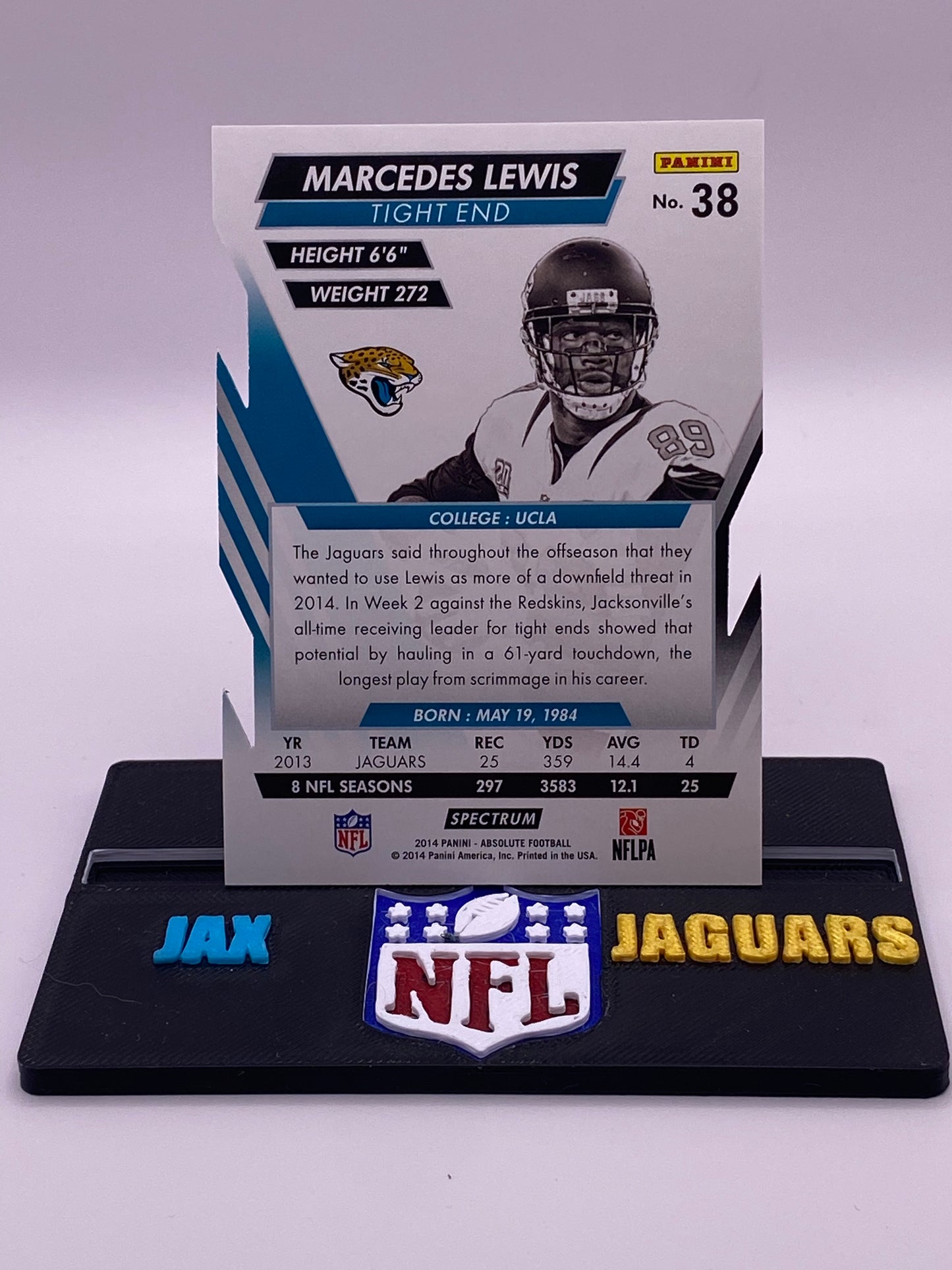 2014 Panini Absolute Football Spectrum Marcedes Lewis /49 (43/49) – Jacksonville Jaguars #38