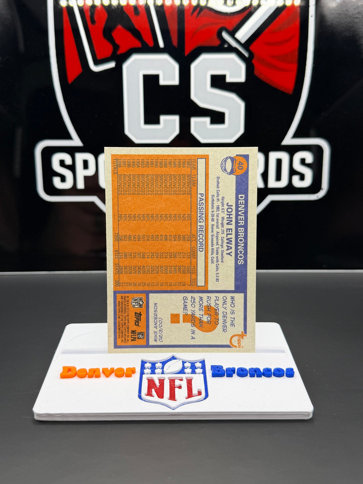 2013 Topps John Elway #40 Denver Broncos HOF Hall of Fame QB