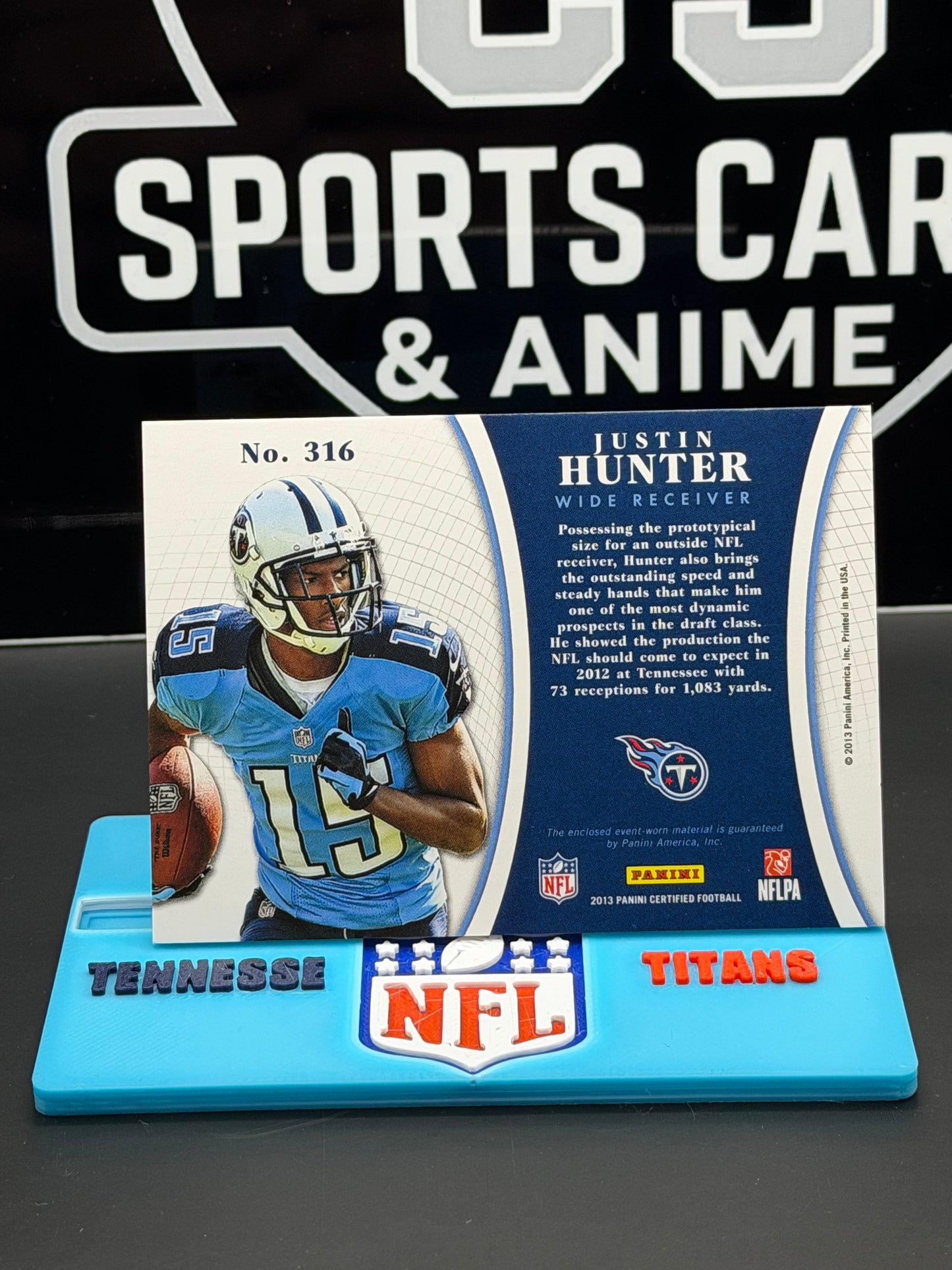 2013 Panini Certified Justin Hunter RC Freshman Fabric Blue 35/49 #316 Titans