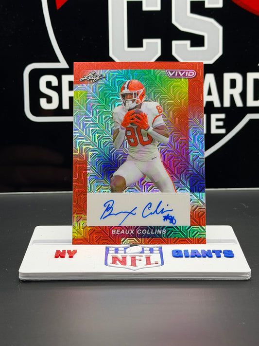 2024 Leaf Vivid Beaux Collins Autograph 8/8 BA-BC1 Red Prismatic /8 Clemson