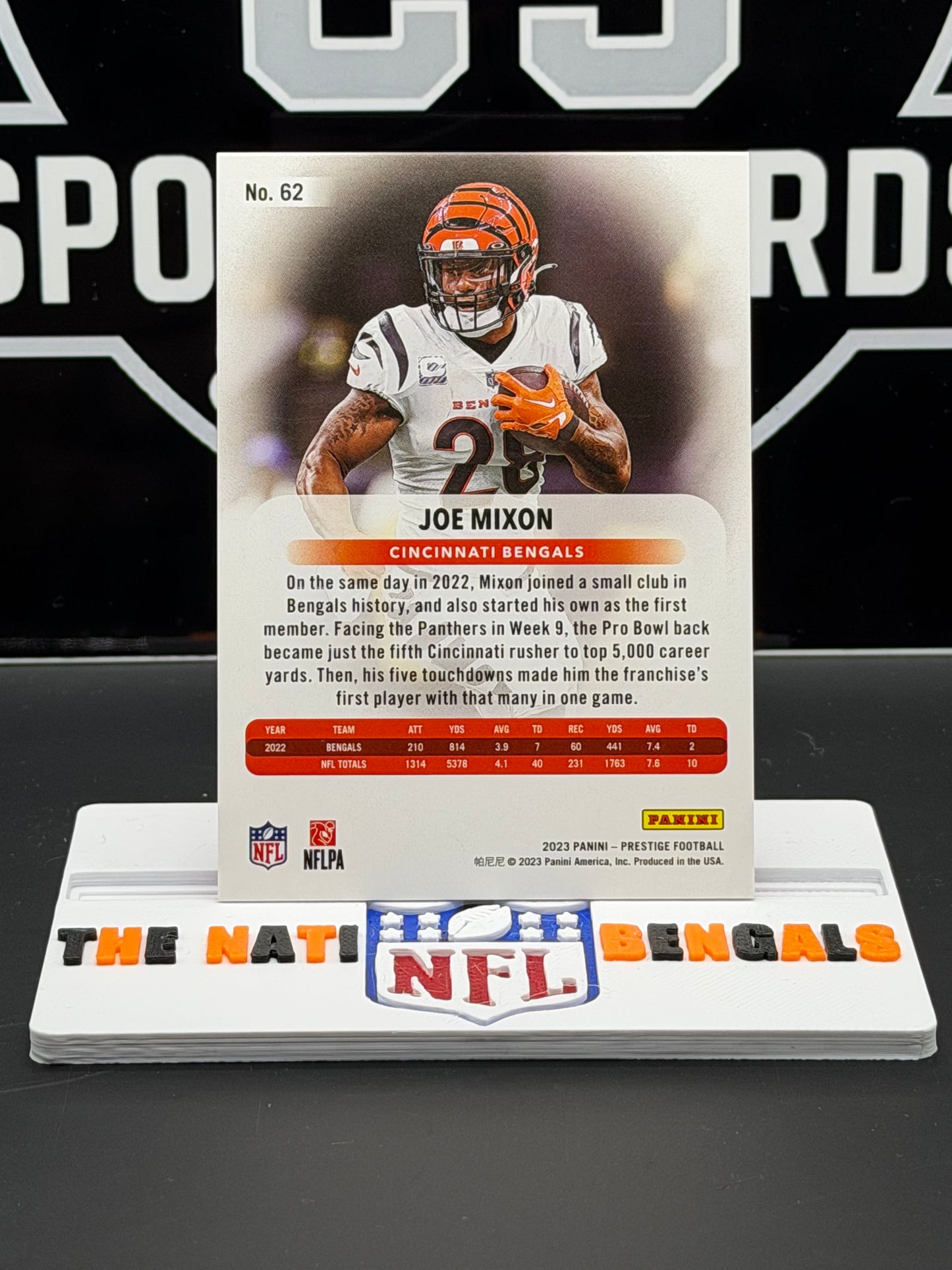 2023 Panini Prestige Joe Mixon Xtra Points Red /25 #62 Bengals 5/25