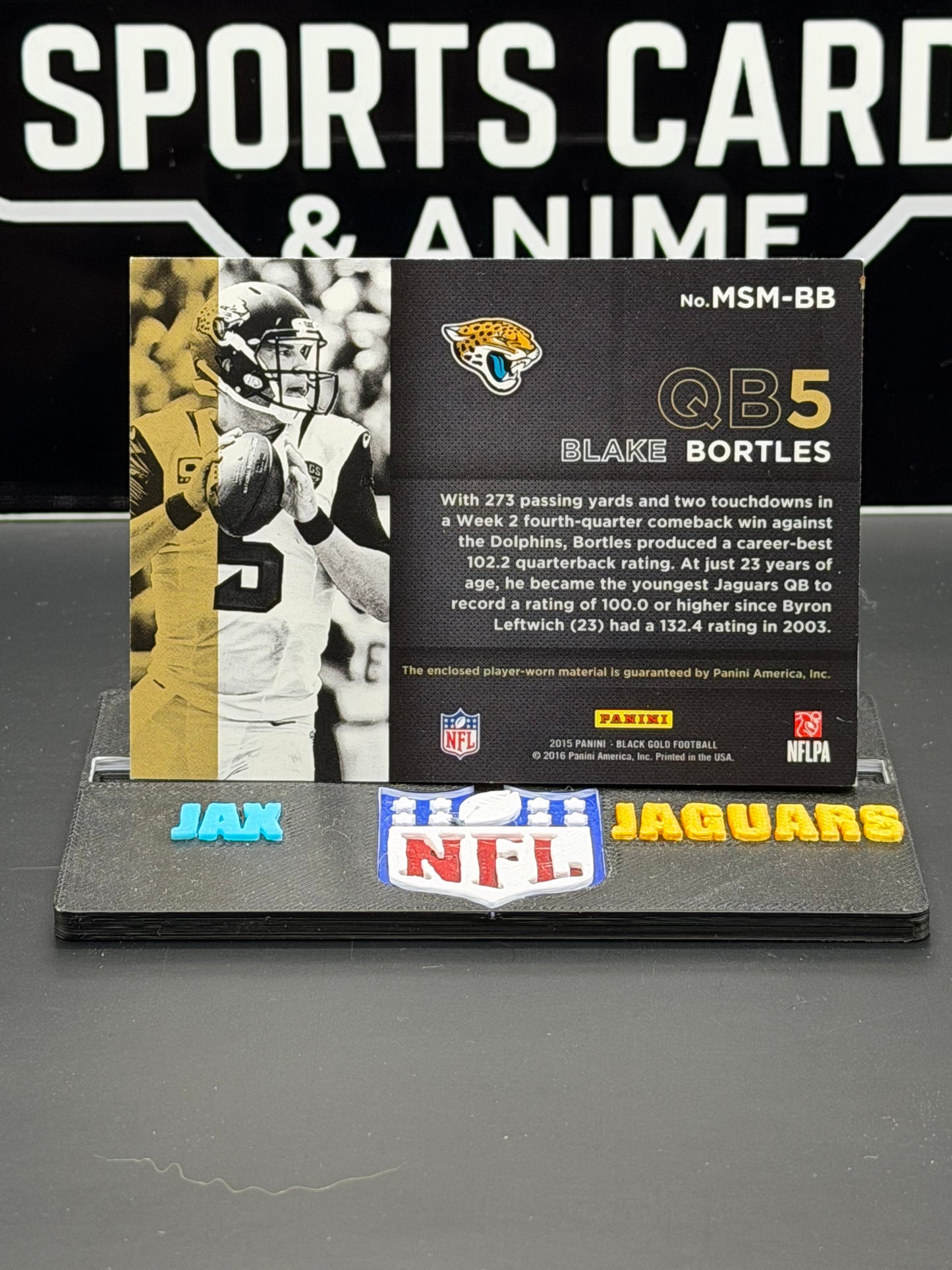 2015 Panini Black Gold Blake Bortles Massive Materials /199 MSM-BB Jaguars 173/199