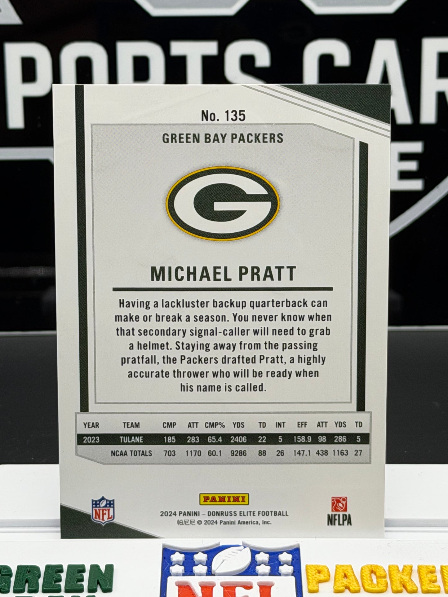 2024 Donruss Elite Michael Pratt RC Blue /99 #135 Packers Rookie QB 94/99