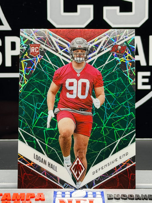 2022 Panini Phoenix Logan Hall RC Green /25 #198 Buccaneers Rookie 13/25
