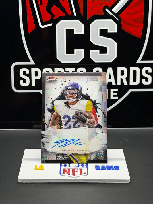 2024 Topps Finest Blake Corum RC Auto RFA-BC Rams Rookie Finest Autographs