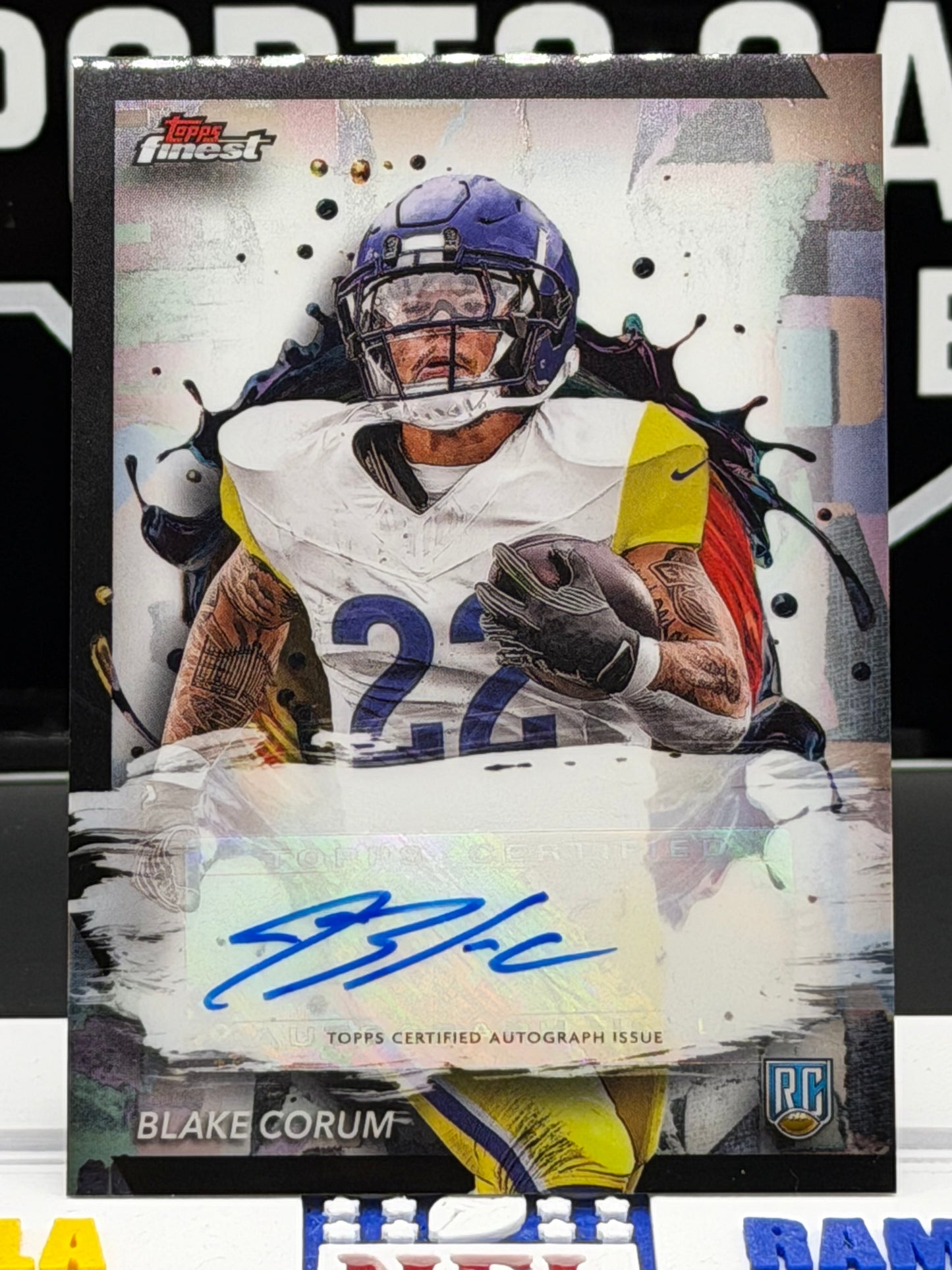 2024 Topps Finest Blake Corum RC Auto RFA-BC Rams Rookie Finest Autographs