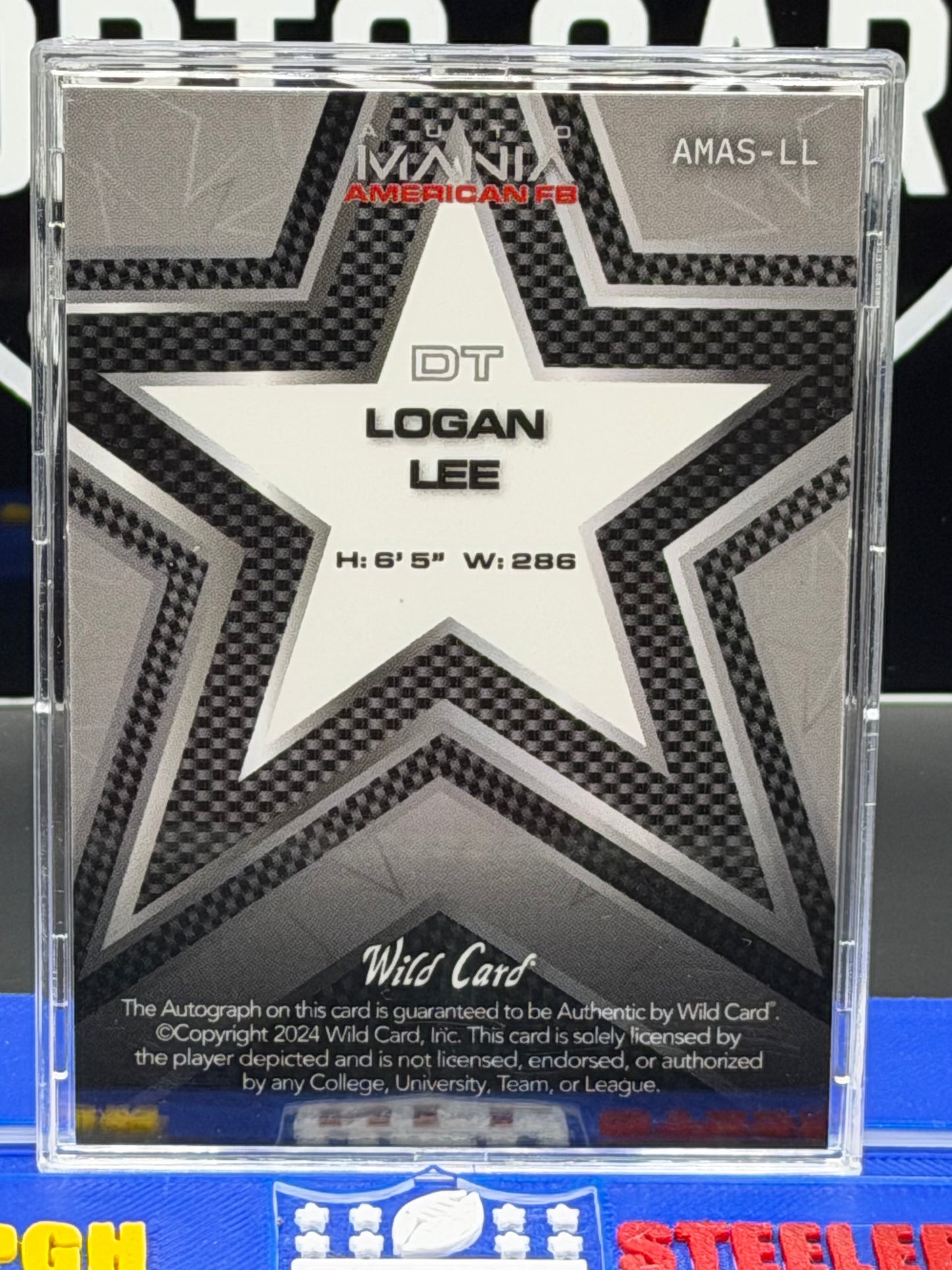 Logan Lee Rookie Auto 8/10 2024 Wild Card American FB AMAS-LL DT