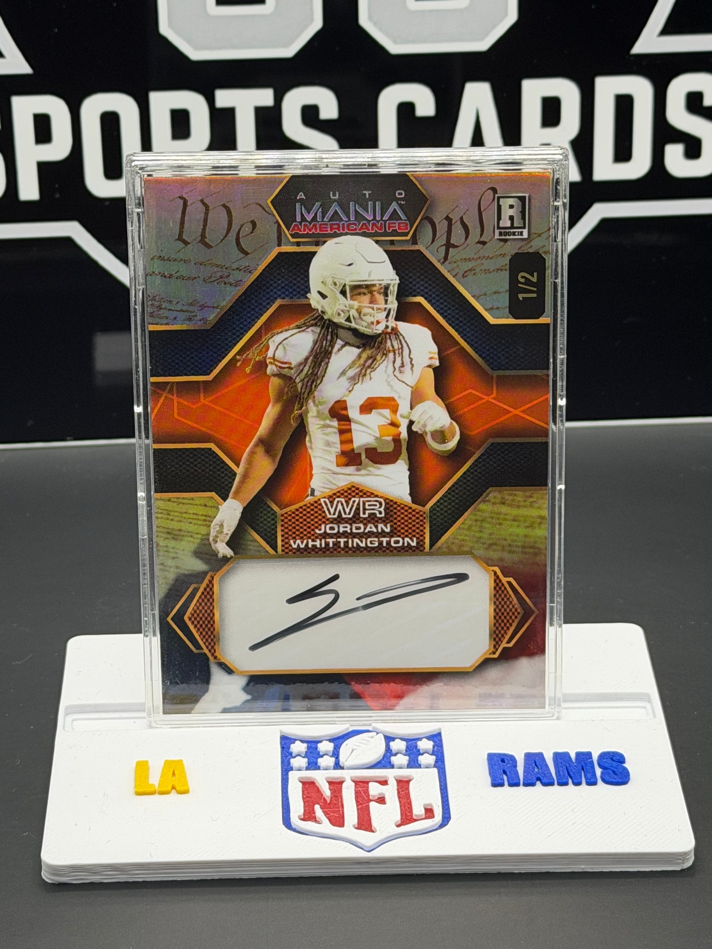 Jordan Whittington Rookie Auto 1/2 Wild Card Auto Mania American FB AMAH-JW