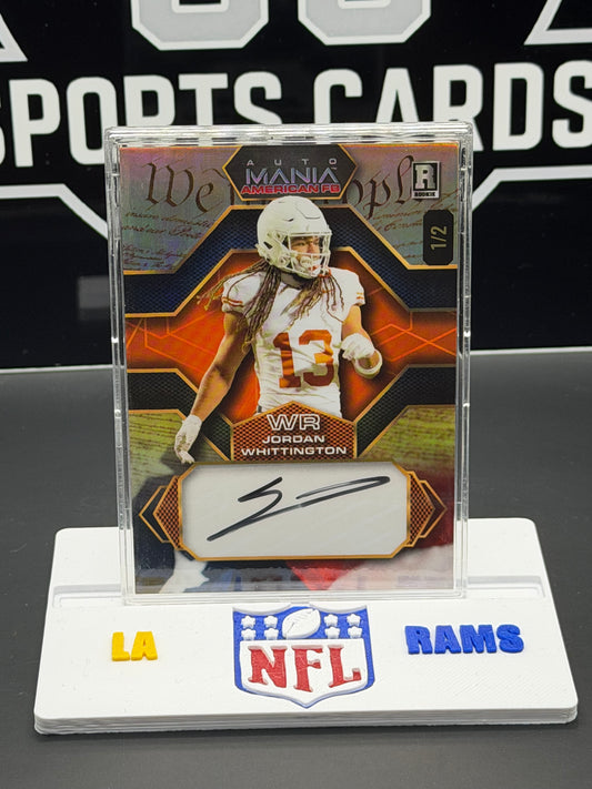 Jordan Whittington Rookie Auto 1/2 Wild Card Auto Mania American FB AMAH-JW