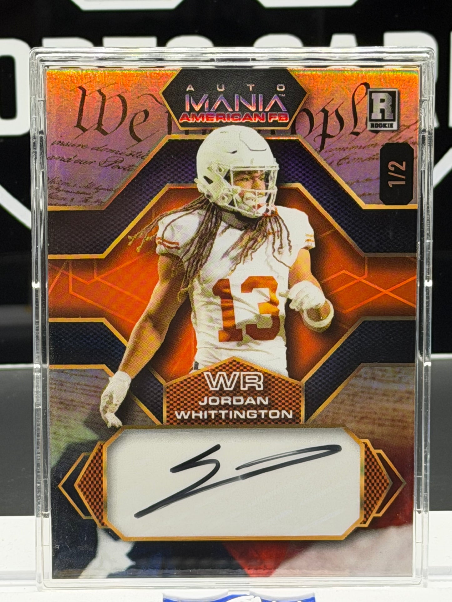 Jordan Whittington Rookie Auto 1/2 Wild Card Auto Mania American FB AMAH-JW