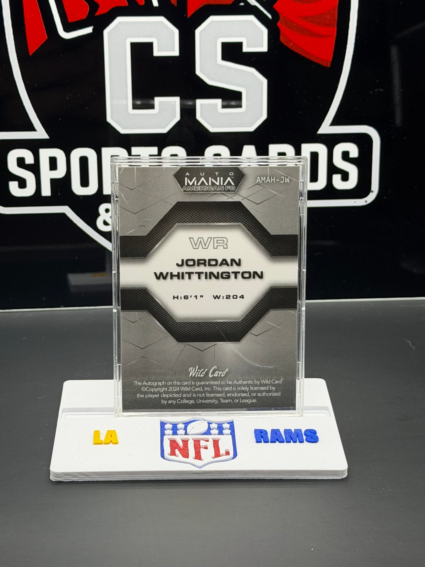 Jordan Whittington Rookie Auto 1/2 Wild Card Auto Mania American FB AMAH-JW