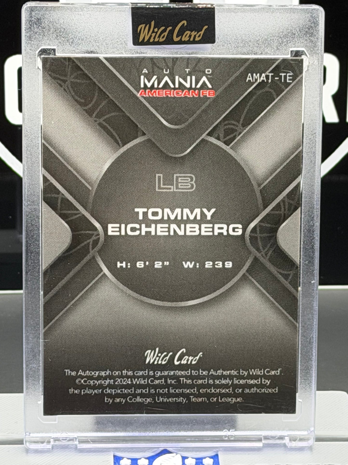 Tommy Eichenberg Rookie 1/1 Auto Wild Card Auto Mania AMAT-TE LB