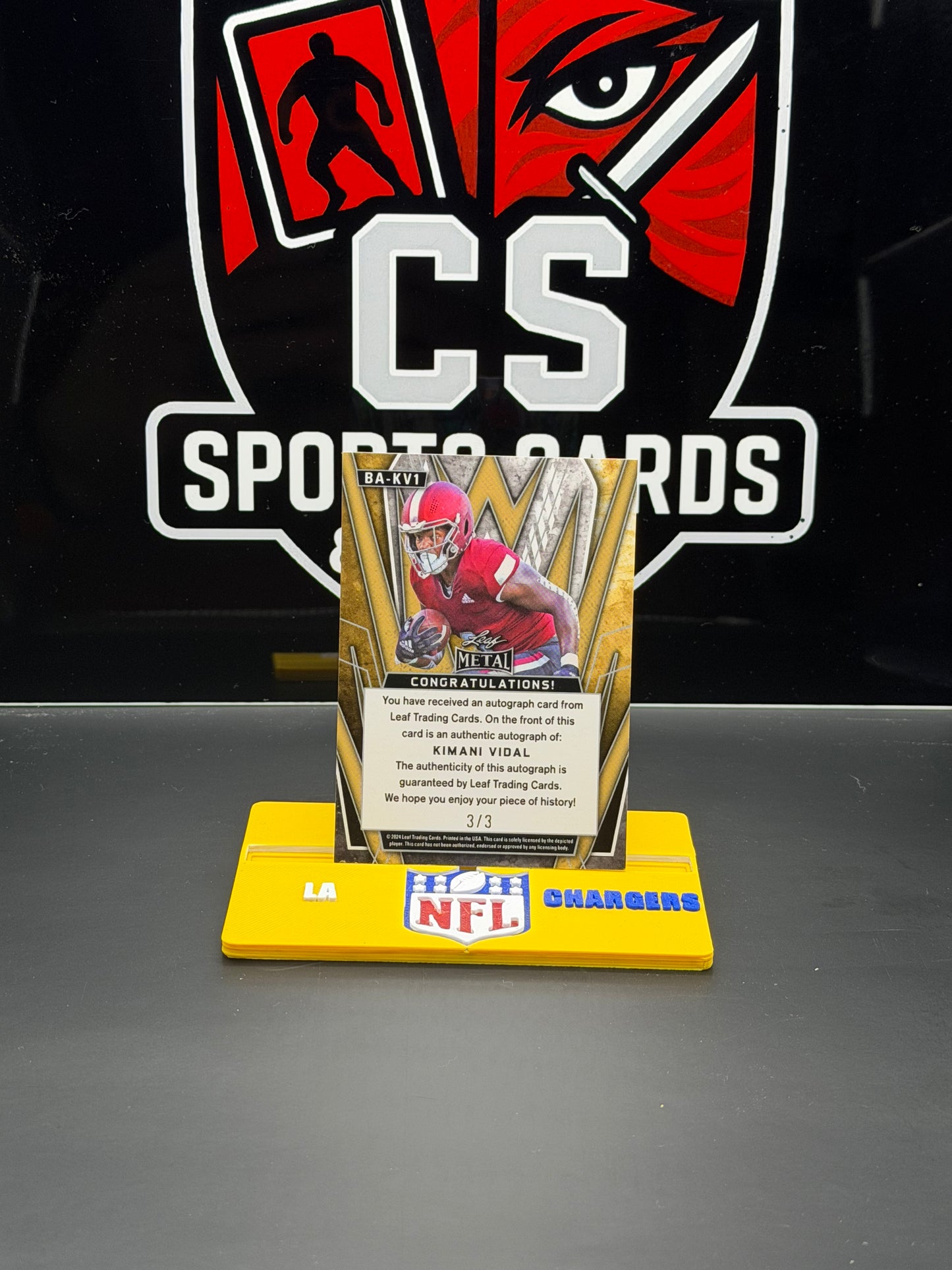 2024 Leaf Metal Kimani Vidal Auto 3/3 Cracked Ice On-Card Autograph RC