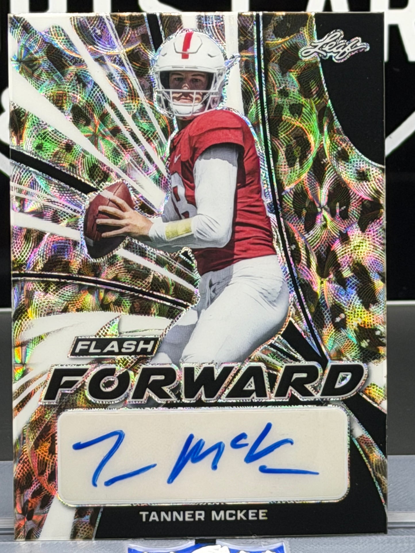 2022 Leaf Flash Forward Tanner McKee Auto 4/5 QB Stanford On-Card