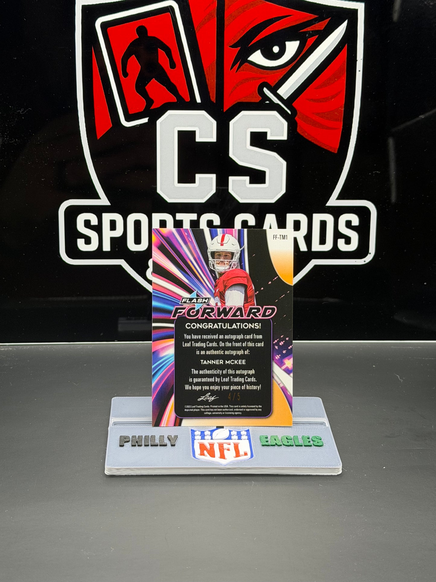 2022 Leaf Flash Forward Tanner McKee Auto 4/5 QB Stanford On-Card