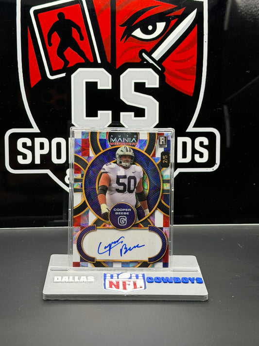 2024 Wild Card Auto Mania Cooper Beebe RC Auto /25 Kansas State OL