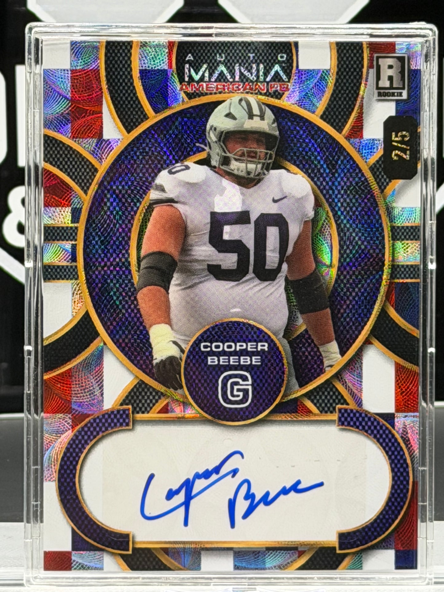 2024 Wild Card Auto Mania Cooper Beebe RC Auto /25 Kansas State OL