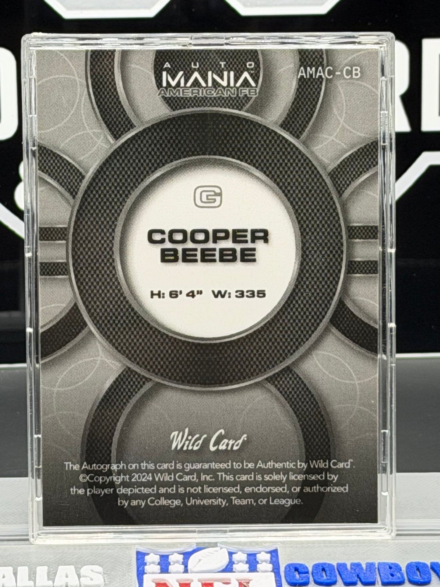 2024 Wild Card Auto Mania Cooper Beebe RC Auto /25 Kansas State OL